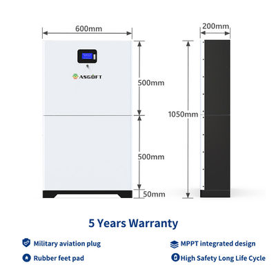 8000 батарея Powerwall накопления энергии цикла 280ah солнечная Stackable 48v Lifepo4 для домочадца