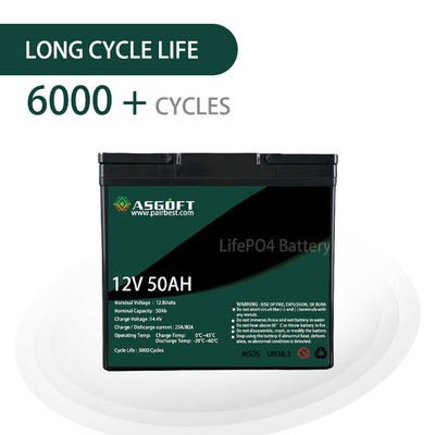 Блок батарей лития CETL Lifepo4 50ah 12V перезаряжаемые для электротранспорта 8kg