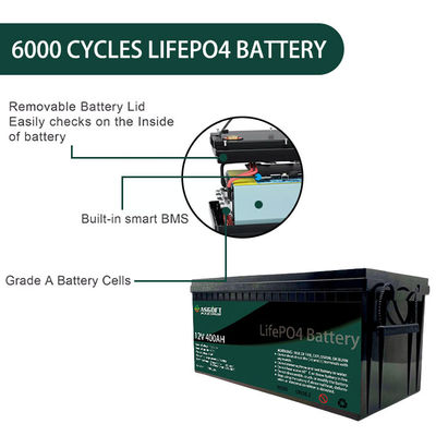 Пакет блока батарей 400ah лития солнечной энергии Lifepo4 12V ASGOFT для тележек гольфа RV