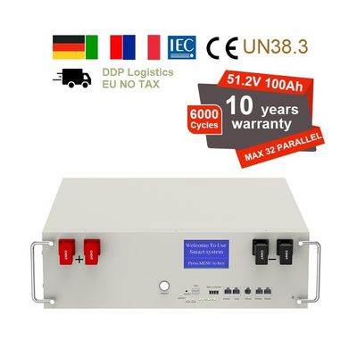 51.2V 100Ah 5kWh Lifepo4 аккумуляторный пакет с BMS обслуживать стойку для домашнего хранения энергии